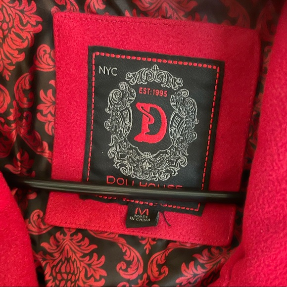 Red faux wool short jacket - Picture 2 of 3